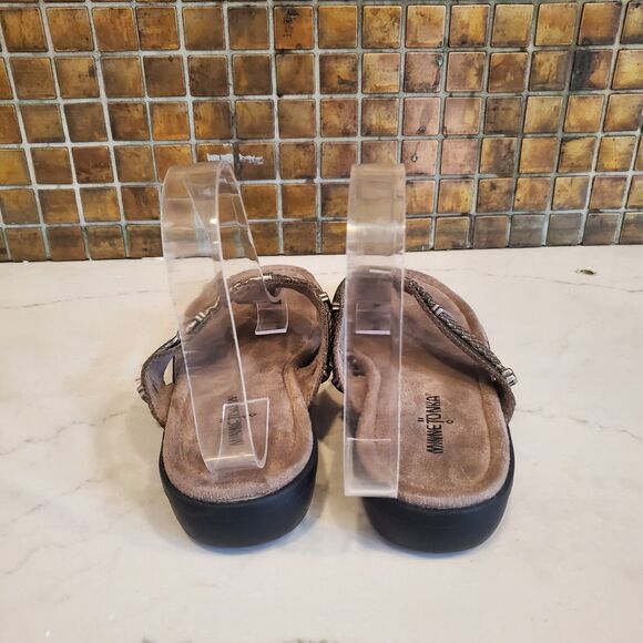 Minnetonka Women's Silverthorne 360 Sandals 9 Silver Comfort Padded Boho Casual - Picture 4 of 13